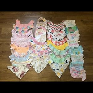 Huge lot of baby girl bibs